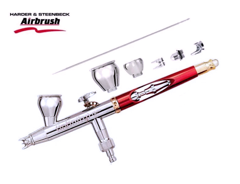122233. Аэрограф Harder & Steenbeck Infinity CR plus 2 в 1 Titanium